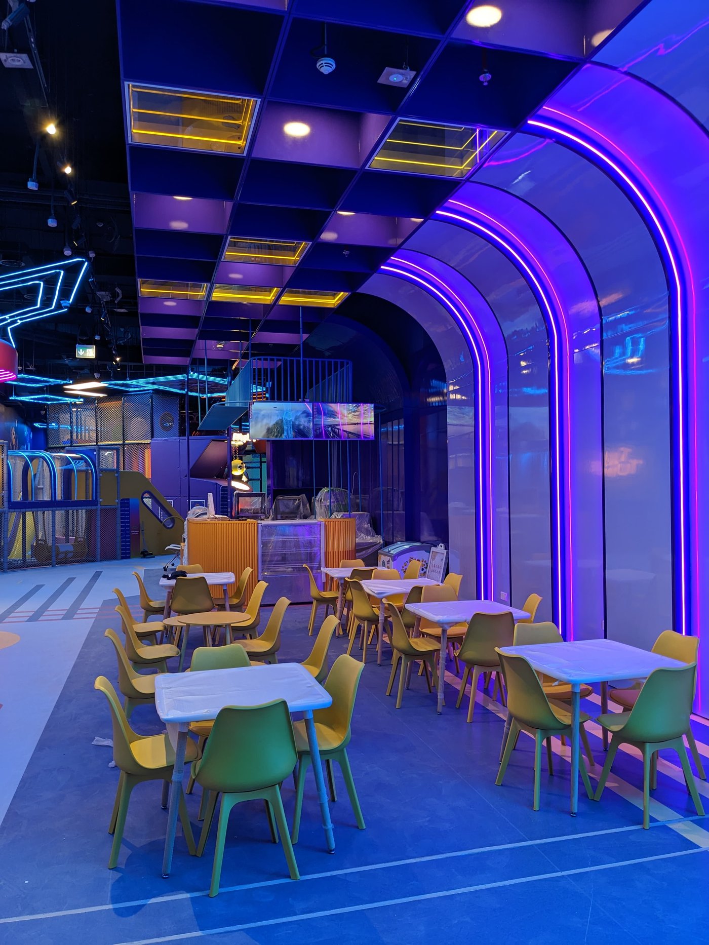 A second view of the Flipped cafe and dining area