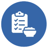 Icon of a clipboard checklist beside a bowl