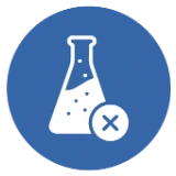 Icon of a flask with an X