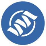 Icon of a twisted ribbon inside a circle