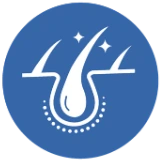 Icon of a hair follicle with sparkles